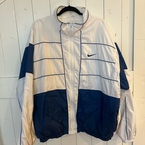 VTG Nike White Jacket with Blue Trim